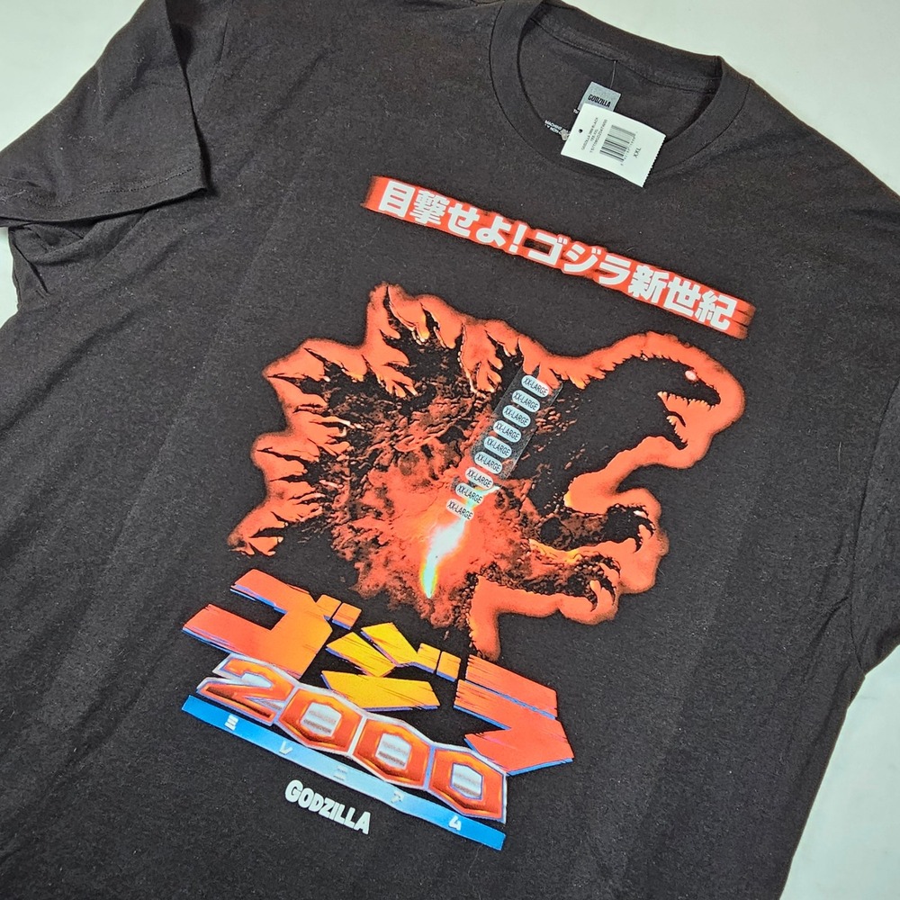 Godzilla 2000 Millennium T-Shirt Mens 2XL Black Graphic Kaiju Movie Tee NEW